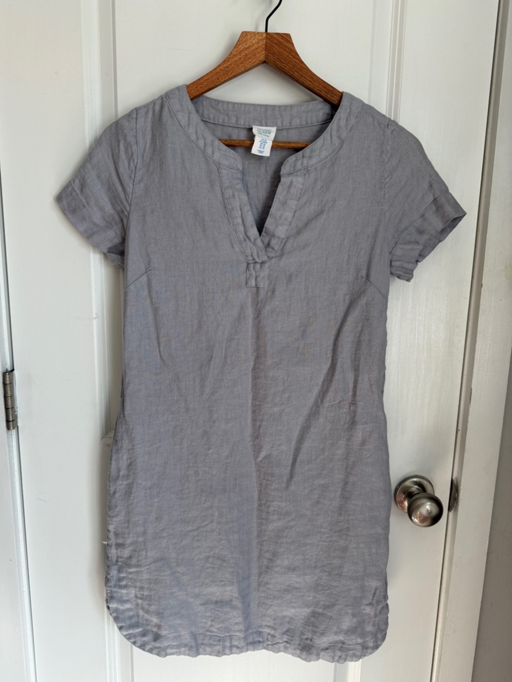 Light Gray / Pale Purple Linen Tunic Dress